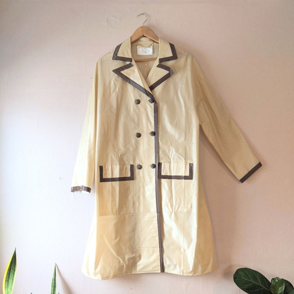 Double-breasted Vinyl Raincoat